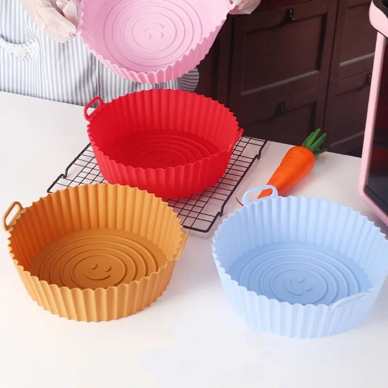 Square Air Fryer Silicone Tray Oven Baking Tray Pizza Fried Chicken